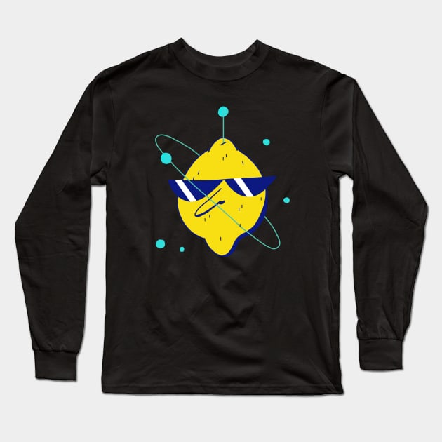 Cool Space Lemon Long Sleeve T-Shirt by GiuliaM